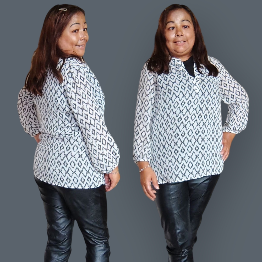 Banana Republic Monochrome Diamond Blouse